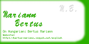 mariann bertus business card